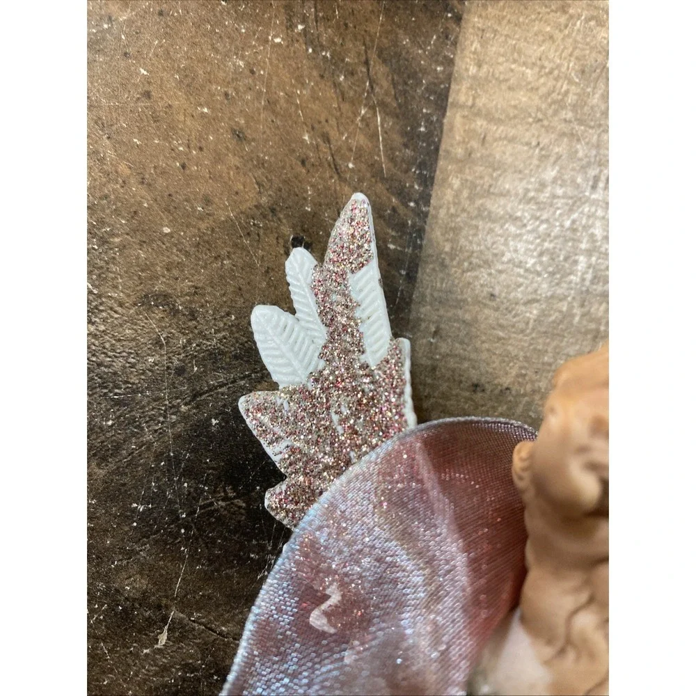 Set of 3 Vintage Victorian Pink Angel Ornaments 9